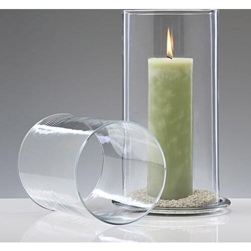 Dia 7cm Clear Glass Candle Holder for Home Decor Handmade Wedding Decoration Candle Holder Romantic Candlestick Holder