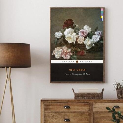 Classical Style Oil Canvas Painting Flower Basket New Order Power Corruption And Lies Quotes Nordic Poster and Print Home Decor