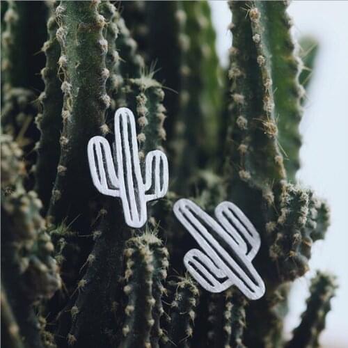 Korean Version Of 925 Sterling Silver Jewelry arrings Creative Personality Cactus Simple Fashion Anti-allergic Earrings SE241