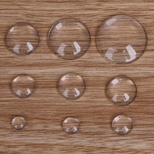 10-50pcs 8 10 12 14 16 18 20 25 30mm round clear Glass Cabochons Glass Domed Round Transparent Clear Magnifying Glass Cabochon