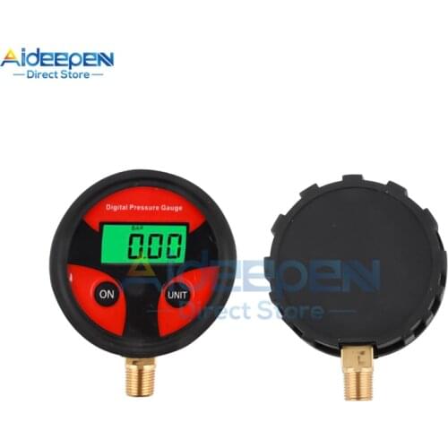 0-200PSI Air Pressure Gauge Dial Meter Tester Copper Rubber Digital Tire Pressure Gauge Tool for Car Truck Bike Auto Car Tyre