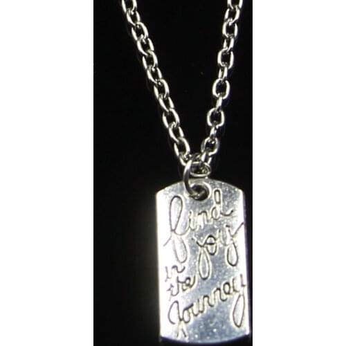 Fashion 20*10mm Find Joy In Journey Pendant Necklace Link Chain For Female Choker Necklace Creative Jewelry party Gift