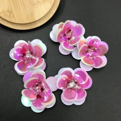 New handmade sequin flower 3D spell white piece clothing ornament DIY patch decal decoration