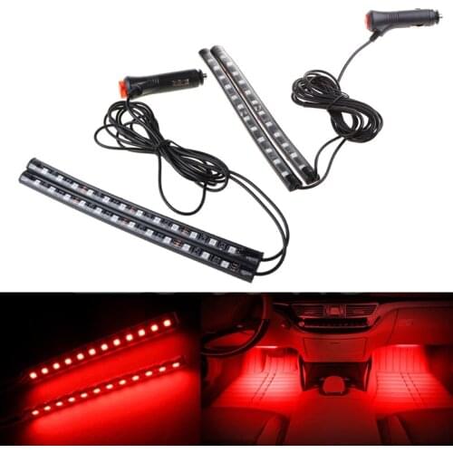 New White 2X12 LED Car Interior Footwell Floor Decor Atmosphere Light Neon Strip