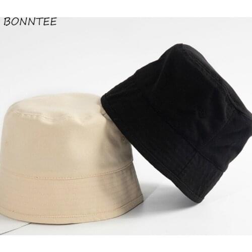 Bucket Hats Women Solid Campaniform New All-match Simple Stylish Daily Travel Female Caps Sunscreen Korean Version Chic Hip-hop
