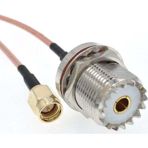 10pcs SMA Male To UHF SO239 PL259 Female Bulkhead RF Pigtail Jumper Cable RG316 8"20CM