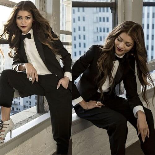 Professional Women 2 Pieces Set Blazer Elegant Peaked Lapel Custom Made Jacket Slim Fit Hotle Work Office Lade Wear Coat