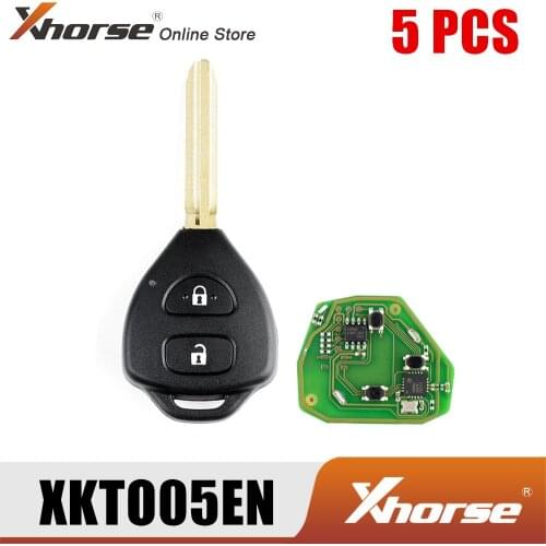 Xhorse XKTO05EN Wire Remote Key for Toyota Flat 2 Buttons Triangle English Version 5PCS/Lot