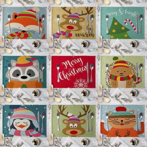 Dinosaur Placemat Cartoon Dinosaur Fabric Table Mats Napkins Simple Design Tableware Kitchen Table Mat