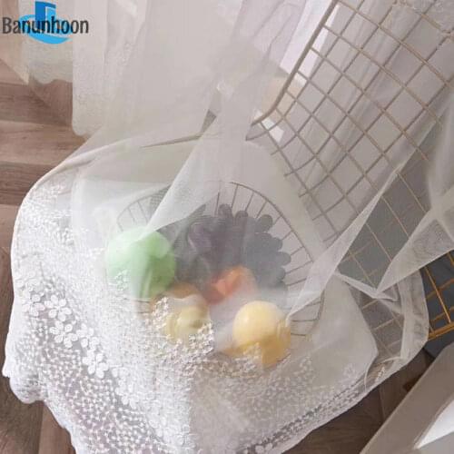 New Arrival Cortinas Dormitorio Gauze Semi-shading For Living Room Sheer Snowflake Tulle For Bedroom Lace Yarn Screen