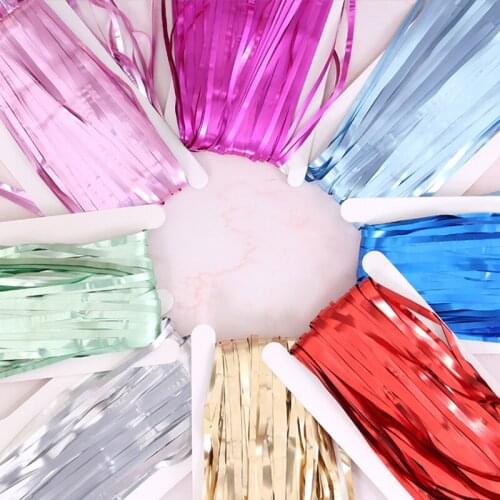 1*2M Meter Holiday Party Balloon Rain Silk Birthday Christmas Photo Background Wall Rain Silk Curtain Wholesale