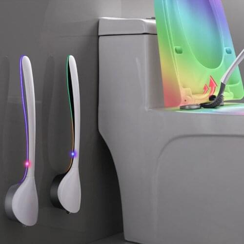 Silicone Brush Head Toilet Brush No Dead Ends Toilet Cleaning Drainage Toilet Brush Household Wall Hanging Creative Bathroom