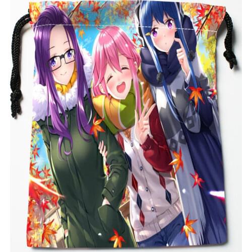 The Promised Neverland Drawstring Bags Print 18X22CM New Arrival Soft Satin Fabric Resuable Storage Clothes Bag Shoes Bags 0303