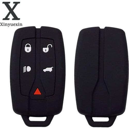 Xinyuexin 4+1 Buttons 5 Buttons Silicone Car Key Cover for Land Rover Freelander 2 Smart Remote Car Key Car-Styling