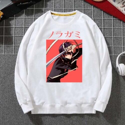 Japanese Anime Noragami Kawaii Stray God YATO Hoodies Sweatshirt Print Trend Mens Clothes Hip-Hop Male Crewneck Hoodies Men