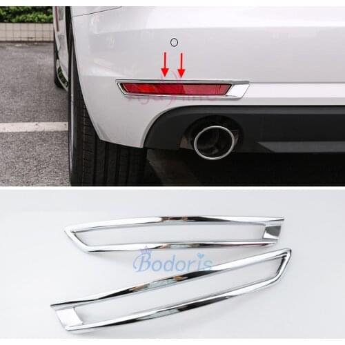 Rear Reflector Fog Light Lamp Cover Sticker Decoration Garnish Moulding Trim Chrome 2017 2018 For Audi A4 Car Accessories