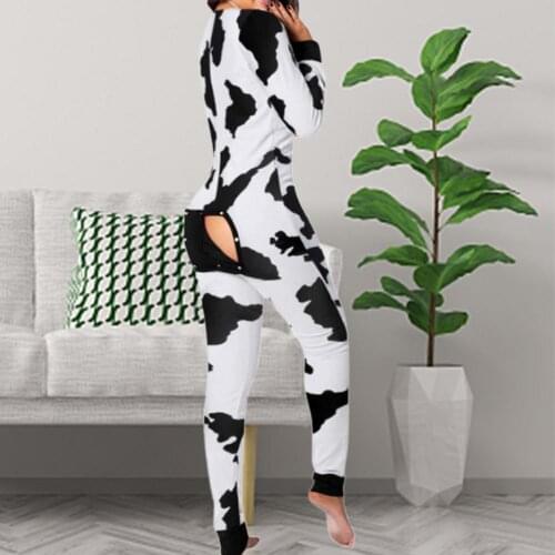 Women V Neck Jumpsuit One Set Pajamas Ladies Sleepwear Nightwear Long Sleeve Sleep Wear Suits Casual Home Wear