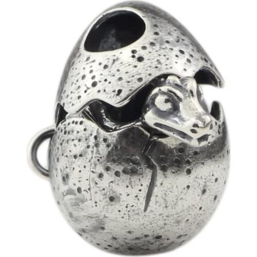 925 Sterling Silver Dragon Egg Charm Bead Fits European Bracelet Jewelry