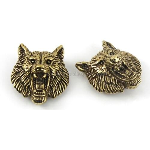 1 X Brass Wolf Demon Devil Conchos Screwback Material Animal Head Design Leather Bag Wallet Chain Button Rivet Connector