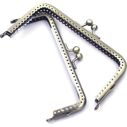 10PCS 15cm Bronze Tone Purse Frames Pouch Bag Kiss Clasps Clutch Buckle Lock Handbag Handle Handmade Crafts Hardware Accessories