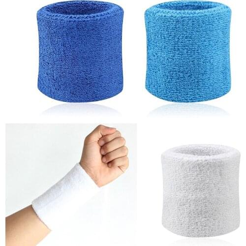 2pcs Sweatbands Wristband Tennis Squash Badminton Gym Football Wrist Bands