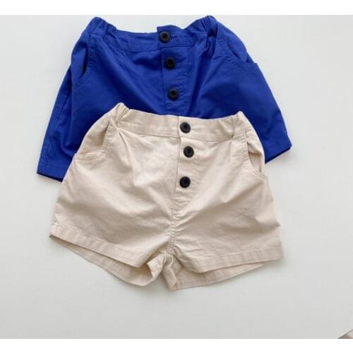 2021 new style girls boys shorts summer cotton linen fashion kids shorts
