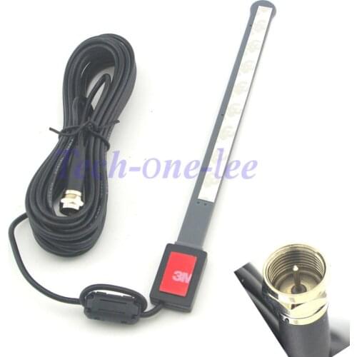 20dbi Car Antenna F Male Plug VHF-H/UHF Dual Band Amplifier Signal Tuner Free Shipping