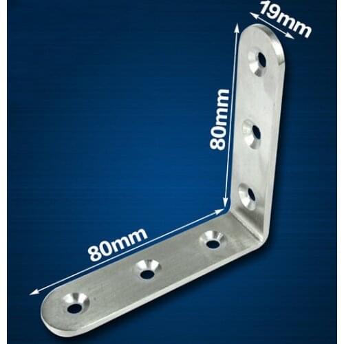 4 Pieces 80x80mm Stainless Steel Right Angle Corner Bracket Thinckness 3mm