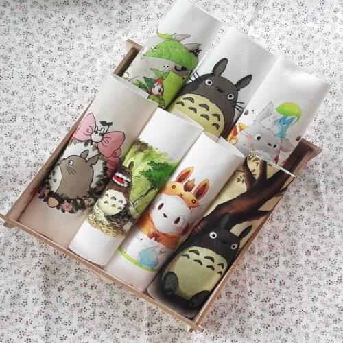 Fabric Digital Printed Cloth 7pcs Diy Hand Dyed Fabric Fluid Handmade Diy Patchwork Totoro Painting Canvas 15*15cm Piece