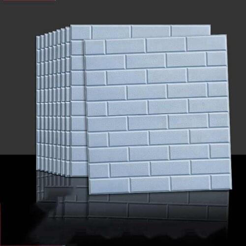 70*77cm 3D PE Foam Stone Brick Panel Wall Stickers Home Decor Living Room Kids Safty Art Mural Self Adhesive DIY Wallpaper