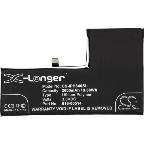 Cameron Sino 2600mAh Battery for Apple A1920,A2097,A2098,A2099,A2100,iPhone 11.2,iPhone Xs,616-00514