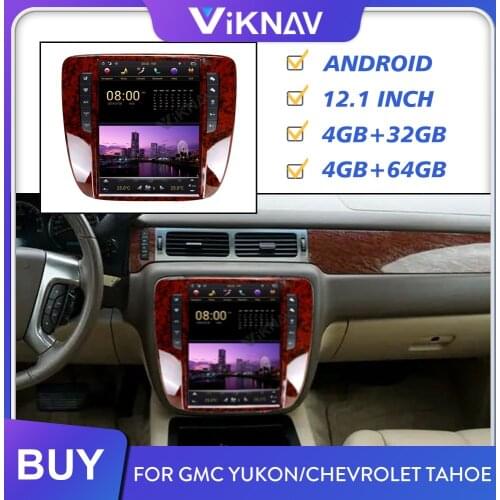 For GMC Yukon for Chevrolet Tahoe 2007-2012 Android Car Radio Stereo Multimedia Player Head Unit Tape Recorder 2din 12.1 Inch
