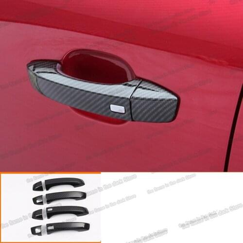 Lsrtw2017 Abs Car Door Handle Bowl Trims for Mg Hs 2018 2019 2020 2021 Accessories Carbon Fiber Parts Kit decoration