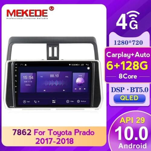 API29 Android 10.0 Car dvd radio player GPS Navigation For Toyota Land Cruiser Prado 150 2017 2018 6G 128G carplay DSP 4G LTE