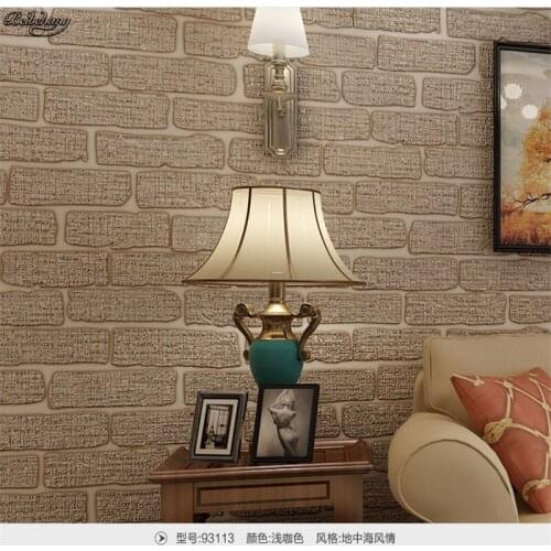 Beibehang Retro American Brick Pattern 3D Stereo Nonwovens Wallpaper Bedroom Living Room TV Backdrop
