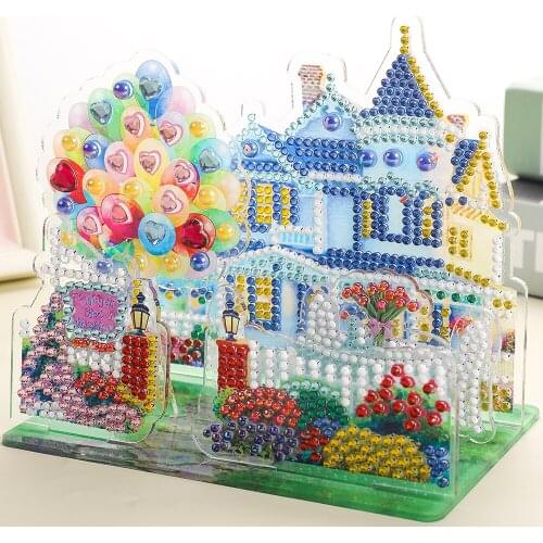 Children 5D Shining Rhinestone Acrylic Embroidery Mosaic Warm Home Castle DIY Diamond Painting Cross Stitch Kid Birthdays Gifts