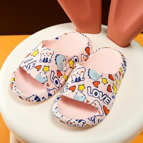 Kids Baby Girls Slippers Cartoon Printed Children Slippers Boys Cute Home Bathroom Slippers Beach Sandals Soft