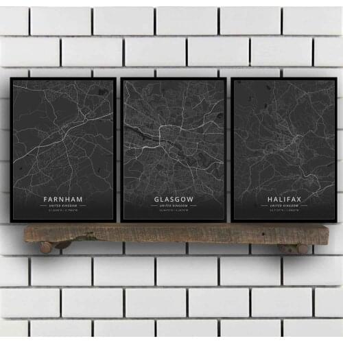 Farnham Glasgow Halifax Hamilton Huddersfield Inverness Ipswich Kiev Kingston upon Hull Lancaster United Kingdom Poster