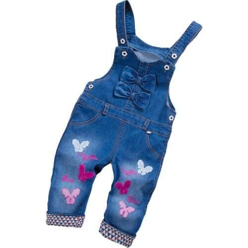Otton Baby Pantyhose Newborn Baby Pants High Waist Cross Belt Baby Leggings Baby Boys Girls Pants Denim bow Bib pants