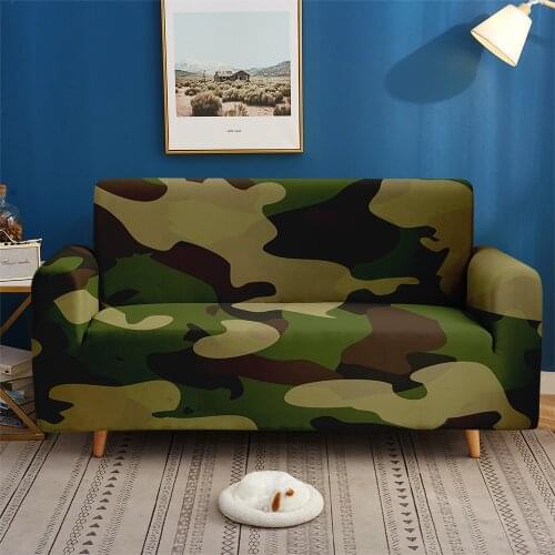 Camouflage Style Sofa Cover Customize Elastic Couch Furniture Decor Sofa Set Living Room Bedroom 1/2/3/4-seater Slipcovers