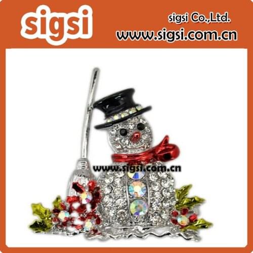 Fashion Design 100pcs/lot 55mm Crystal Rhinestone Christmas Snowman Pendant