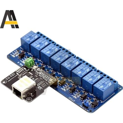 8 Channels Relay Ethernet Control Module RJ45 Ethernet Controller Module Board For Home Automation LAN WAN WEB Server