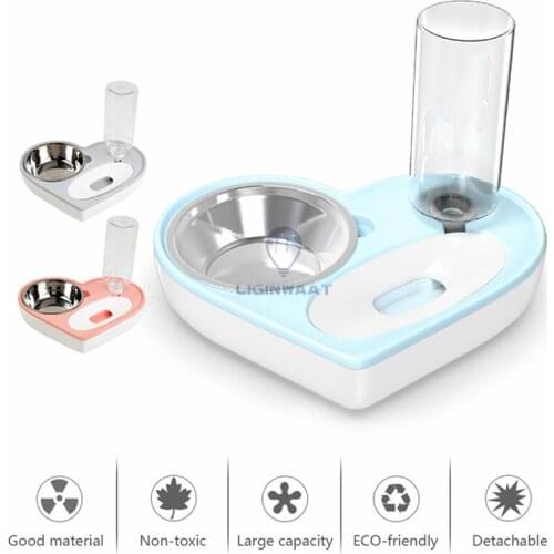 Dual-use Cat Bowl Set Detachable Dog Water Dispenser Easy Clean Cat Automatic Water Fountain with Steel Bowl Pet Feeders For Dog