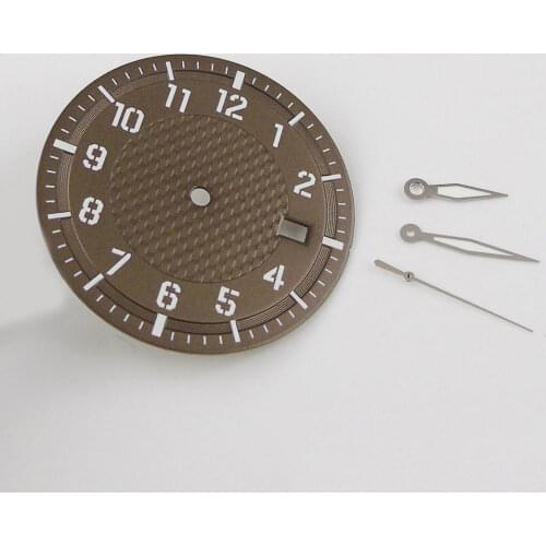 Mens Watch Dial Hands Set 34mm dial Luminous Fit NH35,35A ,36 Automatic Movement Mechanical Wristwatches Parts