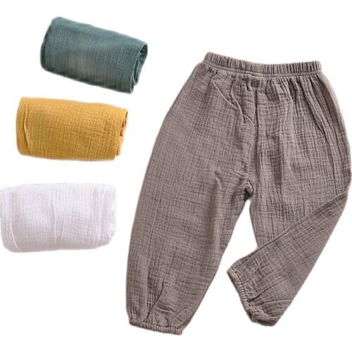 2021 new childrens cotton retro trousers trendy fan boys and girls lantern mosquito pants harem pants 303 07