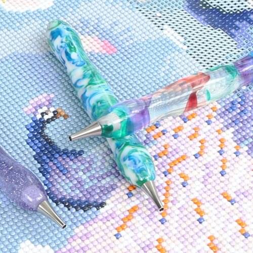 New DIY Diamond Painting Tool Resin Point Drill Pen With Metal Point Drill Heads And Replaceable Multi Placer Tip Accessories