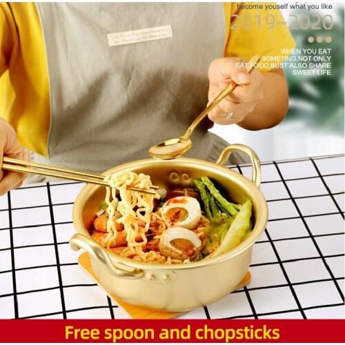 OAPE Household Small Cooking Instant Noodle Stew Pot Gold Aluminum Alloy Induction Cooker Gas In General Kitchenware Soup Pans