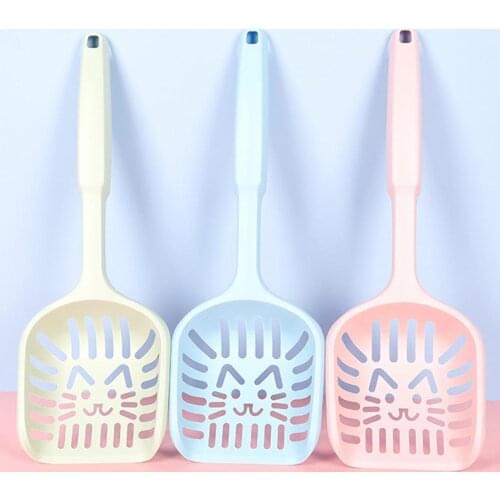 Pet Litter Scoop Cat Face Shovel Cleaning Tool Supplies With Extended Handle Pink Shovel Trash To Facilitate Cleaning Utensils