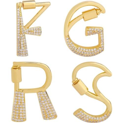 Luxury Gold Color A-Z 26 Letters Necklace CZ Pendant for Women Necklace For Woman Charm Necklaces Pendants Copper Diy Jewelry