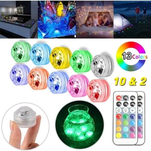 Remote Controlled RGB Submersible Light Battery Operated Underwater Night Lamp for Vase Bowl Outdoor Garden Fish Tank Aquarium